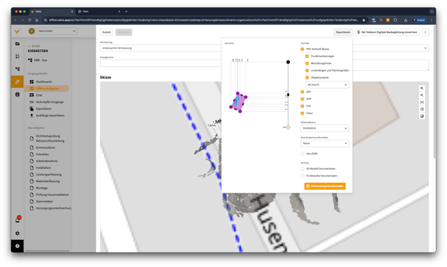 2025-06-25 Vaira Office Vermessung Live-Preview und Exportfunktionen Startbild