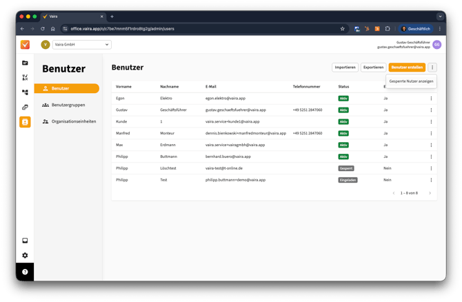 2026-01-09 Vaira Office Nutzer entfernen 2