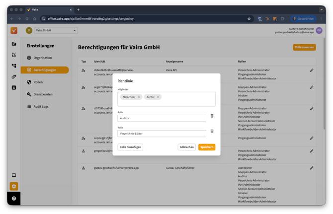 2026-01-09 Vaira Office Rolle erstellen 2