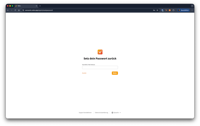 2026-01-12 Vaira Office Passwort vergessen 2