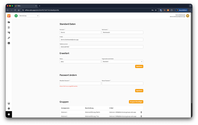2026-01-12 Vaira Office Profil einrichten 3
