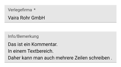 2026-01-21 Vaira App Feldtyp Textbereich