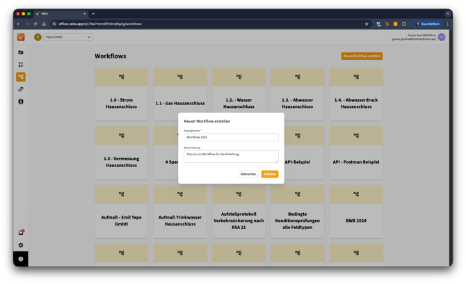 2026-01-23 Vaira Office Neuen Workflow erstellen 1