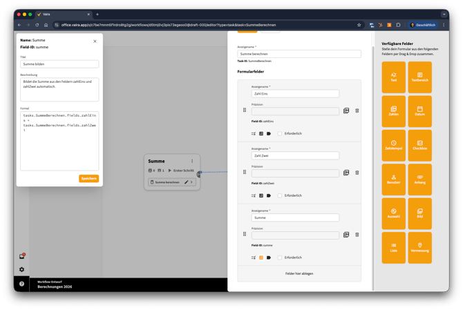 2026-01-29 Vaira Office Formelberechnung im Workflow 3