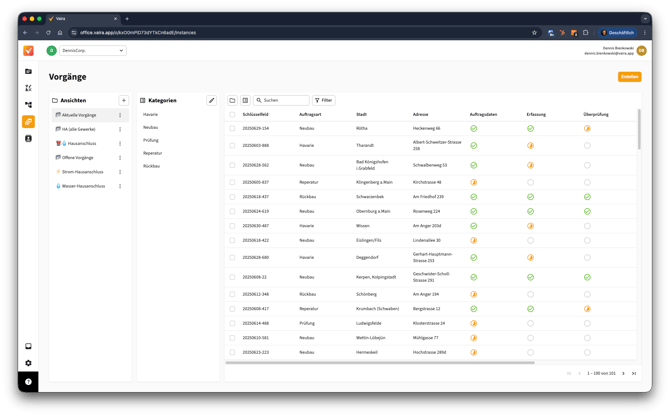 2026-02-03 Vaira Office Aufbau der Vorgangsliste 1