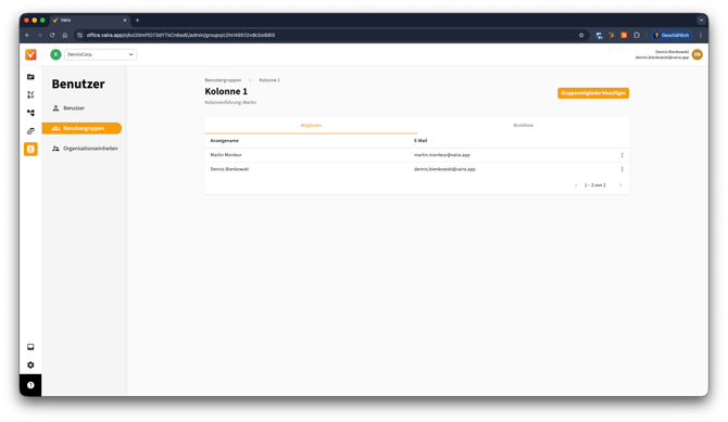 2026-02-04 Vaira Office Nutzer zu Nutzergruppen hinzufügen 2