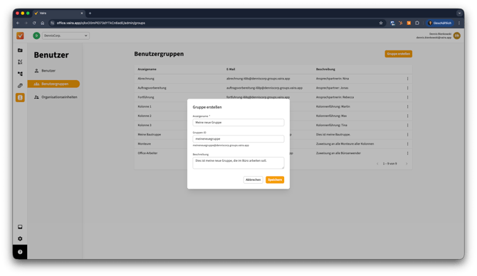 2026-02-04 Vaira Office Nutzergruppen erstellen und Richtlinien 2