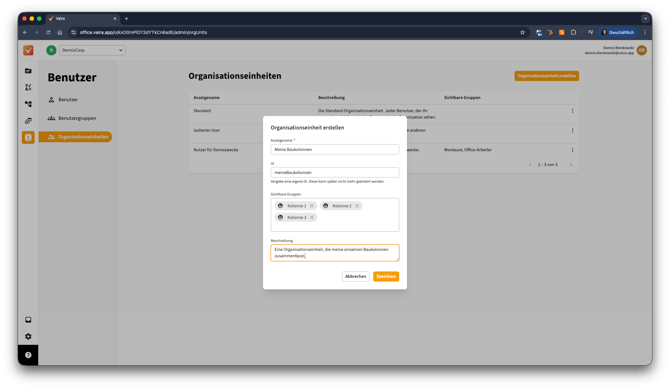 2026-02-04 Vaira Office Organisationseinheiten erstellen 2