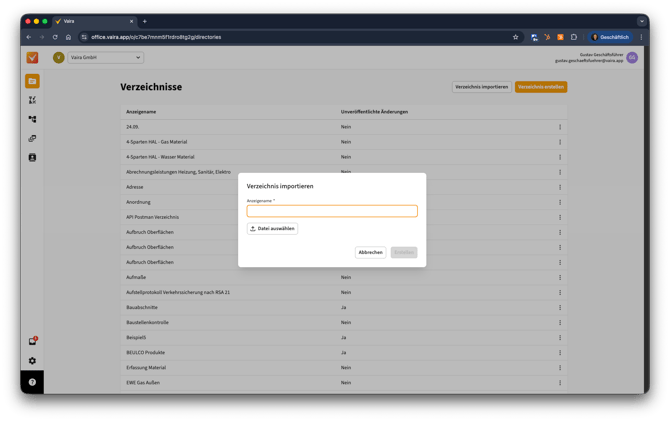 2026-02-19 Vaira Office Neues Verzeichnis erstellen 3