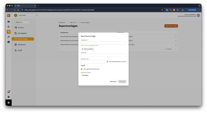 2026-02-23 Vaira Office Exportvorlagen zu Workflow hinzufügen 4