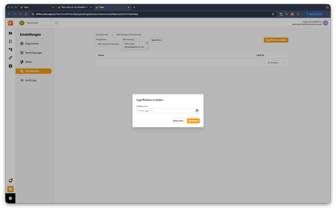 2026-02-26 Vaira Office Dienstkonto erstellen 4