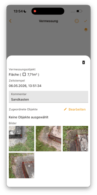 2026-05-07 Vaira App Materialliste während der Vermessung bestücken 2