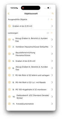 2026-05-07 Vaira App Materialliste während der Vermessung bestücken 5